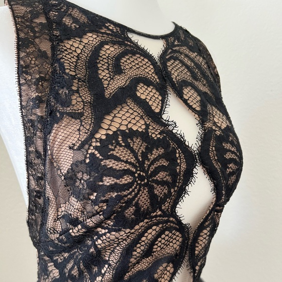 Tadashi Shoji Black, Lace, Fringe Cocktail Dress - Picture 4 of 7